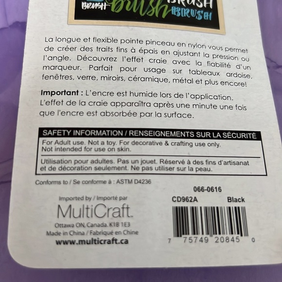 Chalk Brush Marker (Wet-Erasable) 15mm, Black - Picture 4 of 5